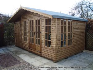 Petersham 16x10 bespoke combined Shed, Log-Lap Cladding, Heavy Torch-On Roofing Felt.