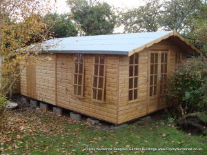 Petersham Bespoke 12x18 Summerhouse with Partitioned rear shed Compartment.