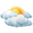 Mostly cloudy