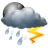 Scattered thunderstorms