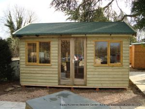 Heavy Duty Workshop Bespoke 16x10, Featheredge Cladding, Felt Tiled Roof,Facia's & Soffits, French Doors & Double Glazed Joinery Windows.