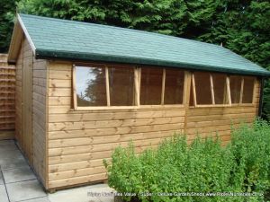 Deluxe Apex 16x10, Felt Tiled Roof and Guttering.