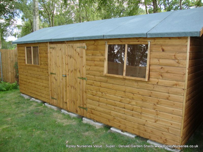 Deluxe Apex 20x10, Extra Height, Double Doors & Windows under eaves and Heavy Torch-On Felt.