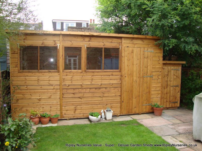 Deluxe Pent 14x8 with attached Tool Shed.