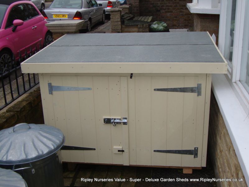 Tool Shed 4x3, reduced height, double doors in Low Side, Painted Finish.