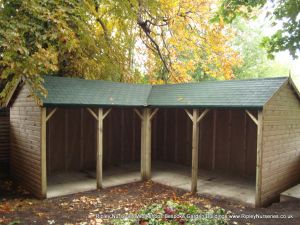 Heavy Duty Workshop 'l' shaped open fronted with Felt Tiled Roof and No Floor or Windows.