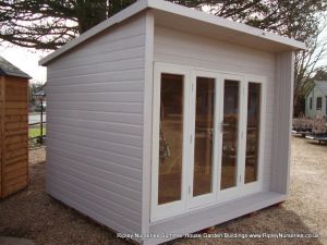 Windsor Garden Office 10x8, Muted Clay & Natural Stone Shades.