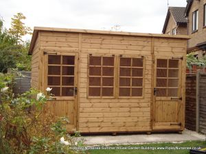 Deluxe Pent Bespoke 12x8, Extra Height and Tilford Windows and Doors.