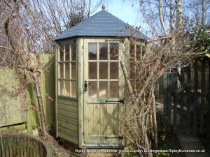 Frensham single door Gazebo 6X6 with customers own Green Stain.