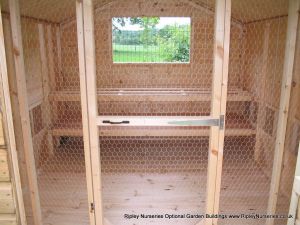 Loxwood Hen House 10X8. showing internal view and Hen roosts